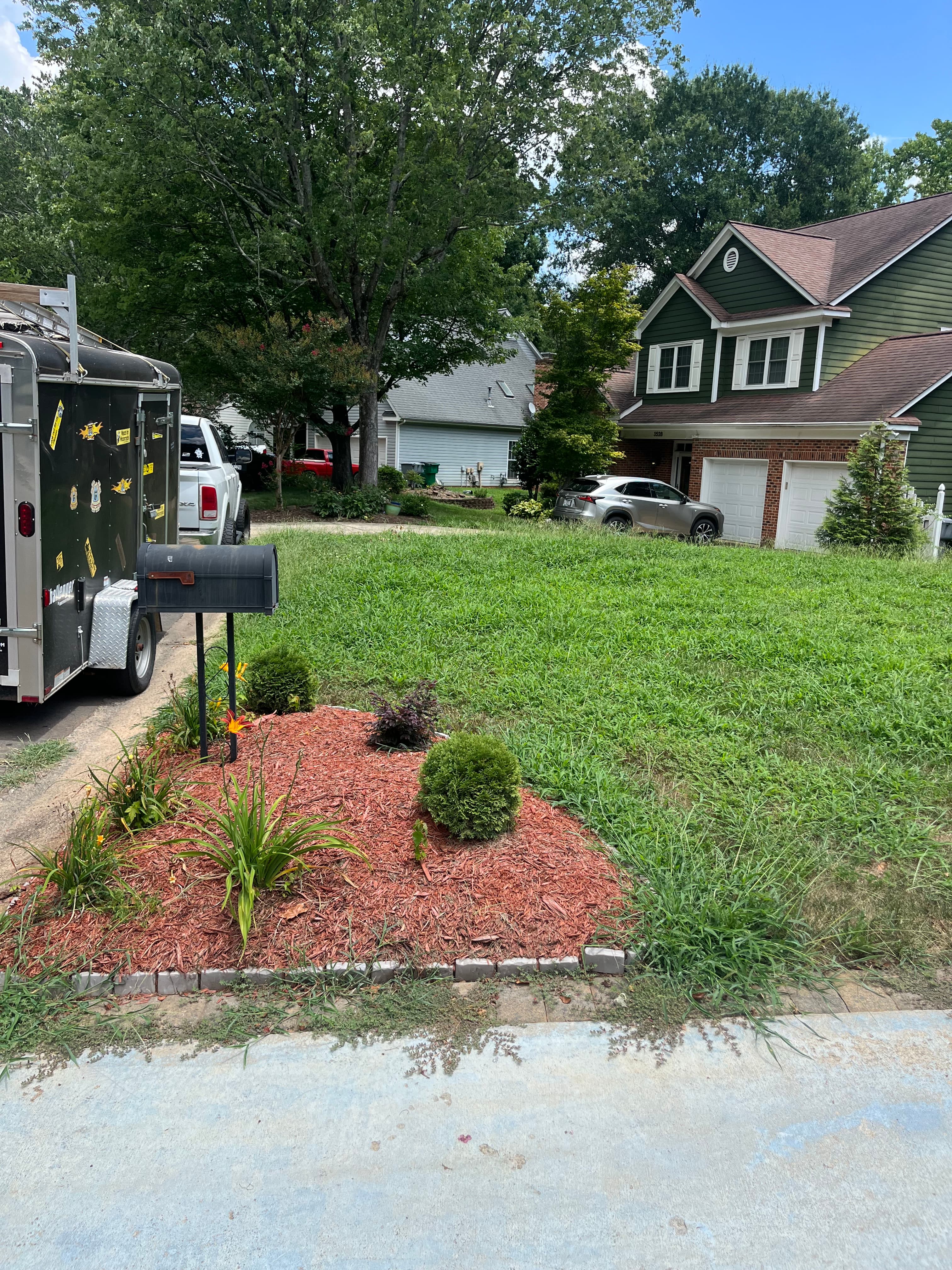 Front yard mowing — before